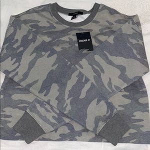 Forever 21 Cropped Camo Sweater